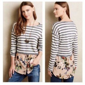 Anthropologie Striped-Longsleeve Top
